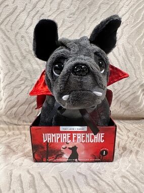 Vampire Frenchie Plush With Removable Heat Pack